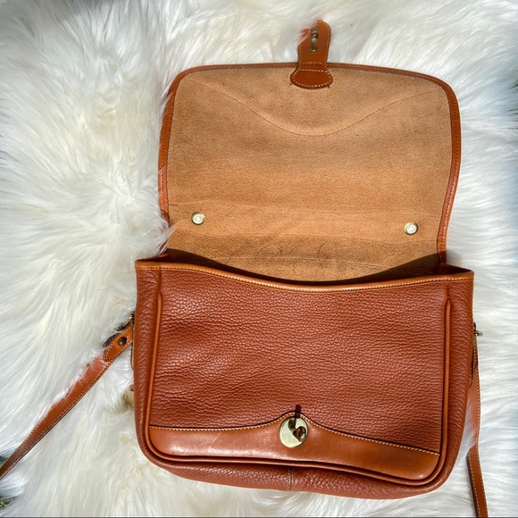 Dooney & Bourke Top Handle Tan Flap Bag Crossbody - Picture 8 of 9